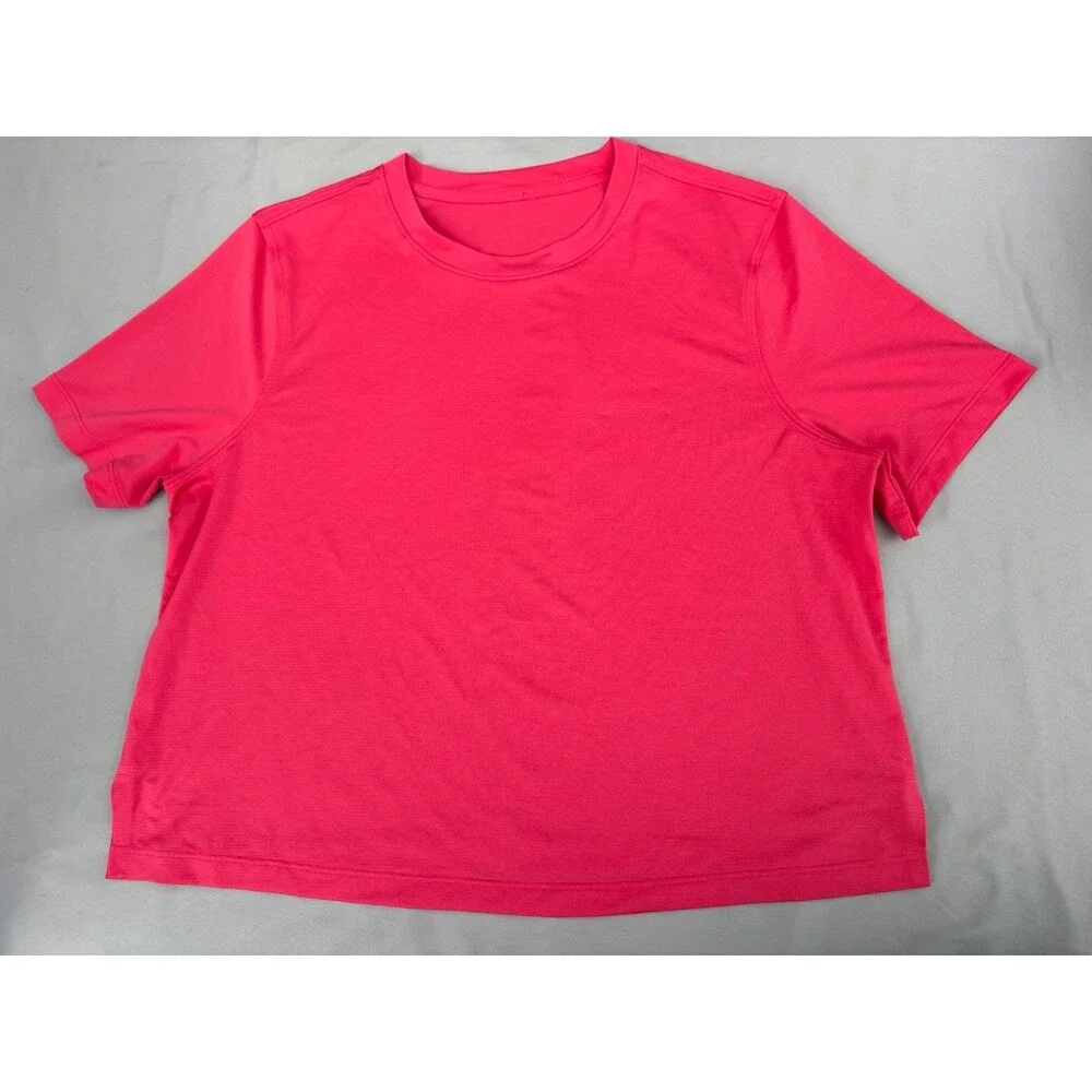 Lululemon Shirt Womens Pink Cropped Short Sleeve Lightweight Athletic Top